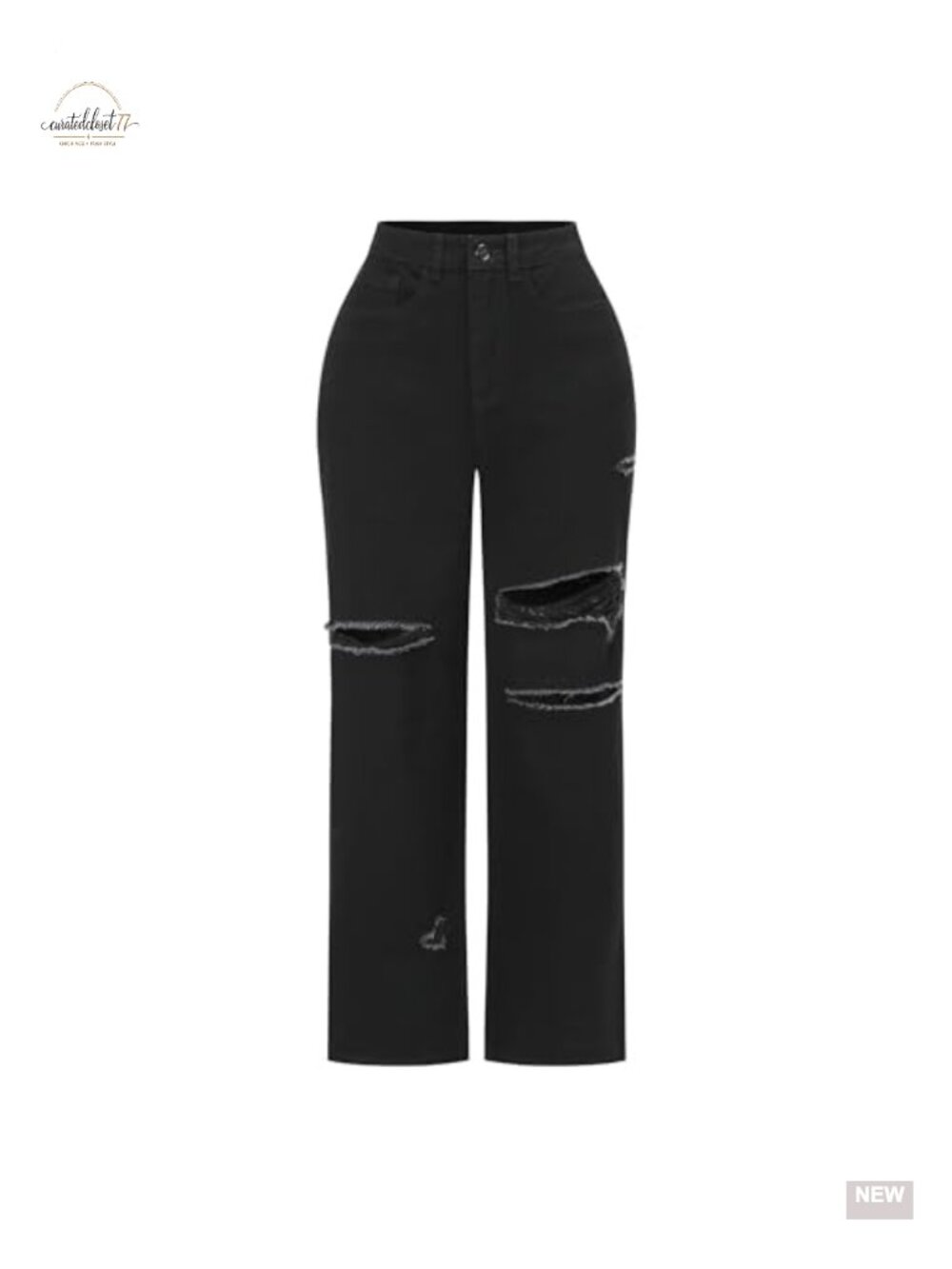 High Waisted Wide Leg Jeans Stretchy Distressed Denim Pants